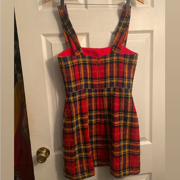 Amanda Uprichard Red Scotch Plaid Makenna Mini Dress - Picture 6 of 8